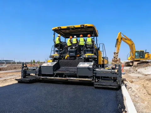 Engineering team on paving day