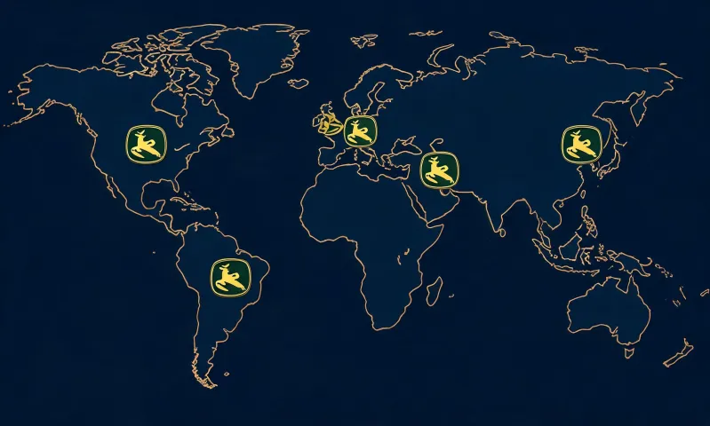 Map of John Deere regional construction parts hubs